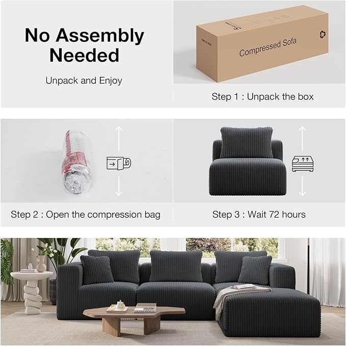 Novilla 141" Modular Sectional Sofa, Modern Cloud Sectional Couch - Image 4