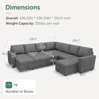 HONBAY Modular Sectional Sleeper Sofa - Image 2