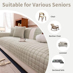 Velvet Couch Cover, Plush Sectional Sofa Cover Washable, Anti Slip Sofa - Image 4
