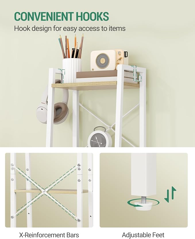 Hzuaneri Ladder Shelf, Bookshelf Bookcase, Freestanding Corner Storage Shelve - Image 7