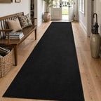 2x10 Black Solid Runner Rug Washable Non-Slip - Image 3