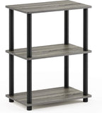 Furinno Turn-N-Tube No Tool 3-Tier Storage Shelf, French Oak Grey/Black - Image 4