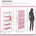 4NM 5 Tiers No Assembly Book Shelves, 51.2" H Folding Bookshelf Bookcase Open - Image 2