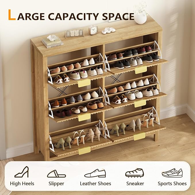 YOMILUVE 47.3" Shoe Cabinet Storage - Image 6