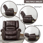CANMOV Leather Recliner Chair Set of 2, Classic and Traditional Manual Recliner - Image 5