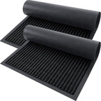 OLANLY 2-Pack Front Door Mats 29.5x17, Waterproof Heavy-Duty Doormats | Black by OLANLY