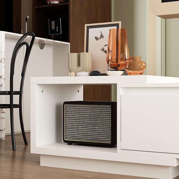 AGOTENI Expandable TV Stand Media Console Table, Modern Entertainment Center - Image 5