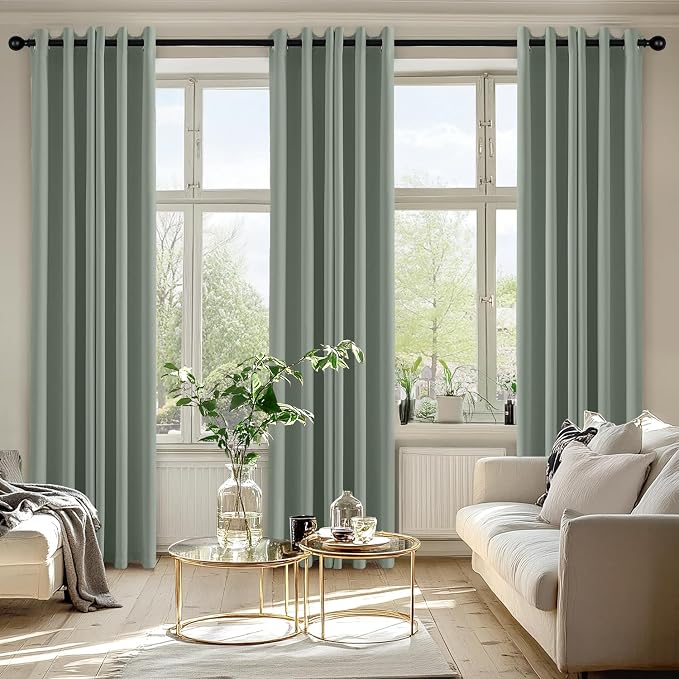 MIULEE Blackout Curtains for Bedroom 2 Panels 40 x 84 Inch Long Light Green | - Image 6