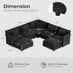 ELUCHANG 114" Oversized V-Shaped Cloud Couch Modular Sectional Sofa - Image 2