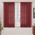 Semi Sheer Linen Curtains 45 Inches Long by LAMIT