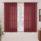 Semi Sheer Linen Curtains 45 Inches Long by LAMIT