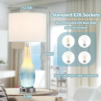 BesLowe 26in Tall Glass Table Lamps Set of 2 - Image 5