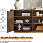 LKTART 64" Buffet Cabinet with Storage, Modern Fluted Accent Sideboard Media - Image 6