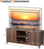 VINGLI 57.8" Fluted TV Stand for TVs up to 70 Inch, Mid-Century Modern - Image 5