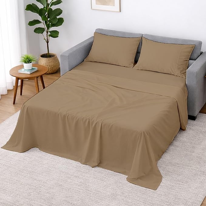 Cottington Lane Sleeper Sofa Sheets Queen Size, 4 Piece Premium Quality 100% by CottingtonLane