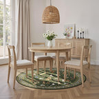 4Ft Round Dogs Area Rug for Living Room Bedroom | Stain Resistant; Non Slip; - Image 4