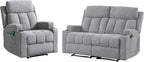 CANMOV Manual Recliner Sofa Set, Fabric Recliner Living Room Furniture Sets - Image 8