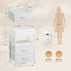 Nightstand Bedside Table Hidden Drawer - Image 2