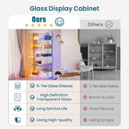 HNEBC 5 Tier Glass Display Cabinet, 66.9" Curio Cabinet - Image 5