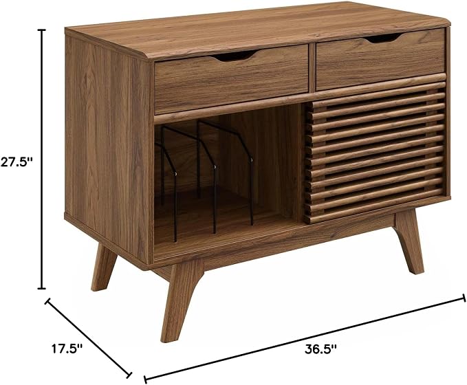 Modway Render Mid-Century Modern Vinyl Record Storage Display Cabinet, 37 Inch - Image 3