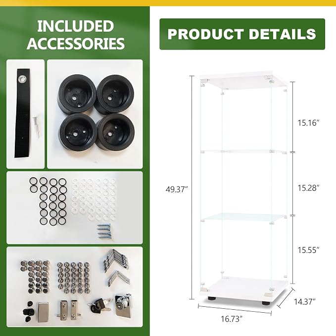 LFT HUIMEI2Y Glass Display Cabinet 3-Shelf - Image 2