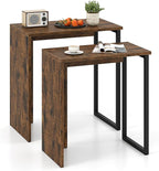 Giantex Nesting Coffee Table Set of 2, Rectangular Stackable Side Tables - Image 9