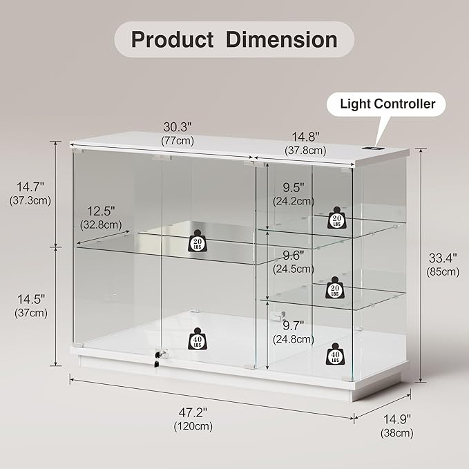 Lvifur RGB Glass Display Cabinet - - Image 2