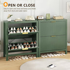 YOMILUVE Fluted Shoe Storage Cabinet - Image 8