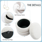 Flouki 19.5" Storage Ottoman Round, Vanity Stools - Image 9