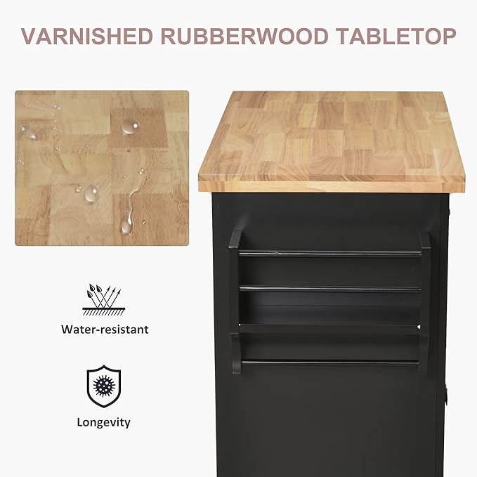 HOMCOM Kitchen Island Cart - Image 3