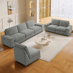 TEKAMON 100" Modular Sofa with Seats Storage, Comfy 3-Seater Chenille Fabric - Image 5