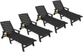 KINGYES HDPE Lounge Chair Outdoor Set of 4, Patio Chaise Lounge Recliner by KINGYES
