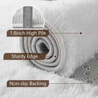 8x10 Extra Large White Fluffy Area Rug Non-Slip - Image 6