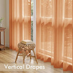 MIULEE Fall Orange Sheer Curtains 63 Inches Long 4 Panels 42 x 63 Inches | - Image 5