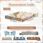 CALBODE 12Pcs High Elastic Digitally Printed Sofa Seat Cushion Cover, Soft & - Image 2