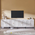 IFBUY Modern Sideboard Buffet Cabinet, 123.5" W Fluted Arched Buffet Cabinet - Image 8