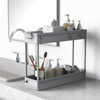 SPACELEAD 2-piece Set Slim Storage Cart 3 Tier, Bathroom Organizer Rolling - Image 4