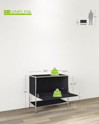 Metal Sidetable with Flap Door, 27.5" Height - Image 3