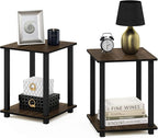 Furinno SIMPLISTIC Side Table Set of 2, 2-Tier Square Modern End Table by Furinno-FitsYourSpaceFitsYourBudget