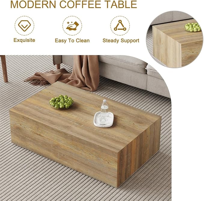 Coffee Table for Living Room Table, Modern Wood Coffee Table, Center Table for - Image 5