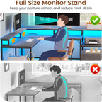 SEDETA L Shaped Desk, Gaming Desk - Image 8