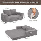 COMAX Convertible Sofa Bed Queen, Folding Fold Out Couch Bed, Floor Futon Couch - Image 2