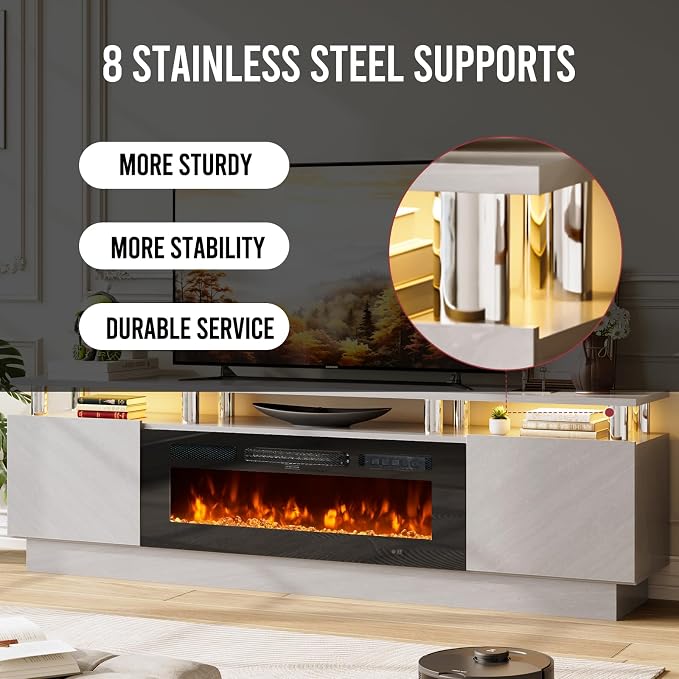 70" TV Stand for Living Room, Entertainment Center - Image 9