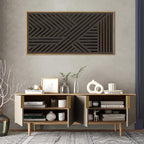 IARTTOP Extra Large Wood Black Wall Art 20x40 Inch Framed Abstract Geometric - Image 6