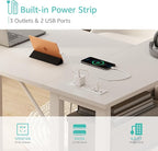 Lufeiya White L Shaped Computer Desk - Image 6