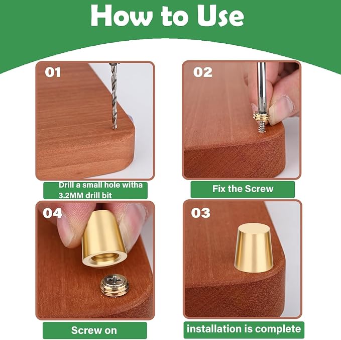4 PCS Brass Cutting Board Feet - Image 4