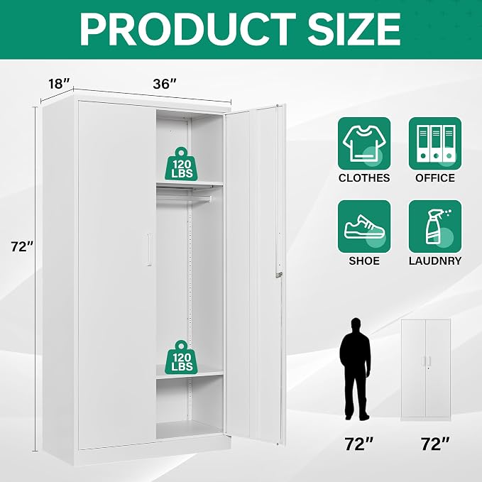 Letaya Metal Wardrobe Cabinets - Image 3
