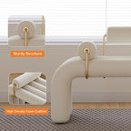 LOVEDIMA Modern White Line Tufted Bench Upholstered Entryway Bench Velvet - Image 5