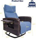 ZZW Outdoor Recliner Chair, Wicker Patio Recliners - Image 2