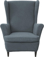 HAOYONG Wing Chair Slipcovers Printed Wingback Chair Covers 2 Pieces Wingback by HAOYONG